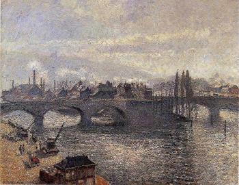 卡米耶 畢沙羅 The Corneille Bridge, Rouen, Morning Effect